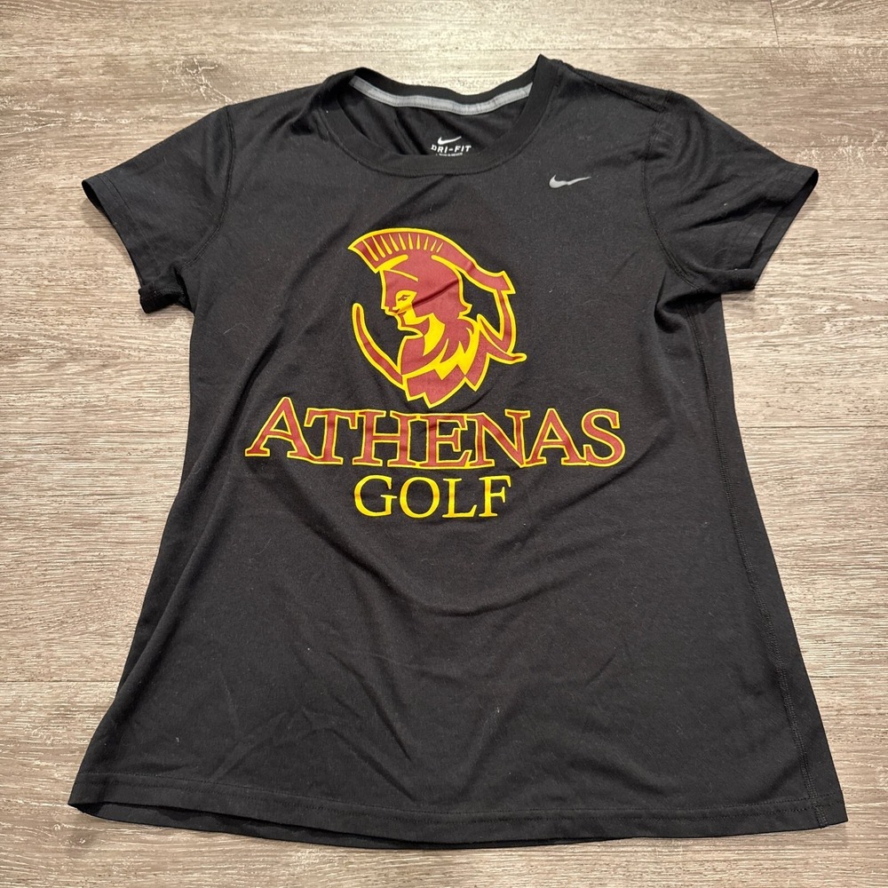 Athenas‎ Golf shirt Womens Medium Nike Dri Fit Short Sleece Tee Casual Ladies